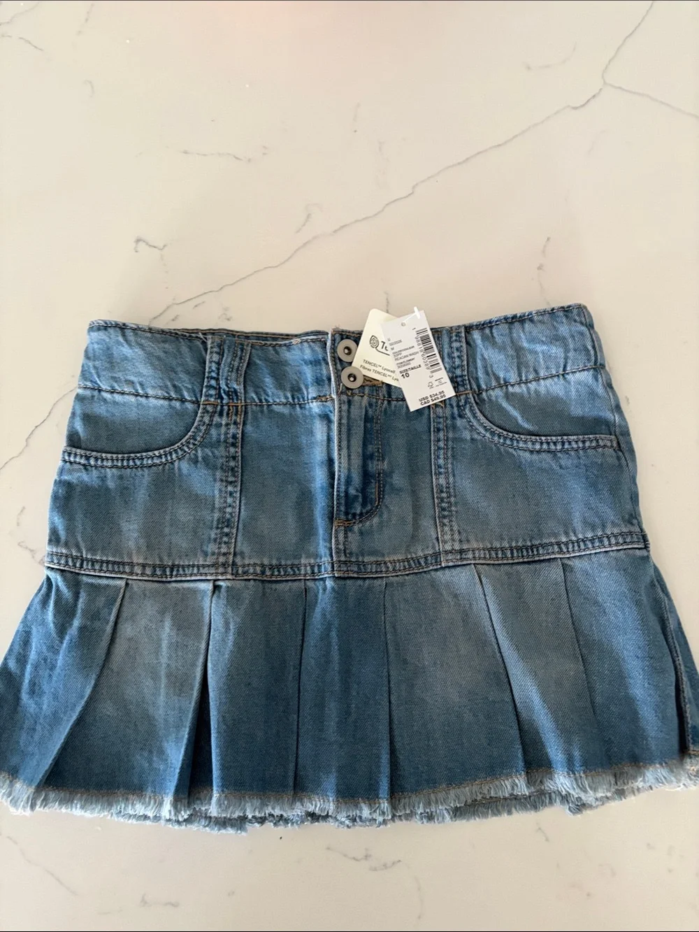 The Children's Place Light Blue Denim Pleated Skirt